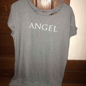 SOLD!!! VS Gray ANGEL X-Cross Tee - Small - NWT